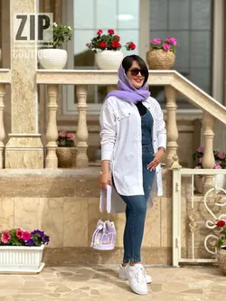 شومیز سفید بغل زیپ (1410)