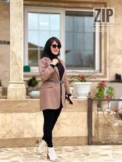 مانتو کتی دخترونه کمر زنجیردار(۱۳۳۰)