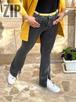 شلوار جین بوت کات ذغالی قد ۱۰۰ (1424)