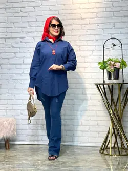 شومیز مانتویی سرمه ای خشگل (1596)