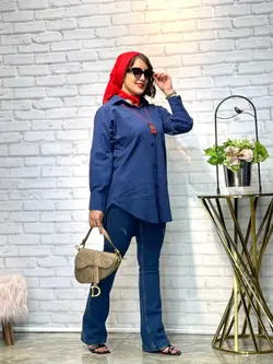 شومیز مانتویی سرمه ای خشگل (1596)