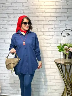 شومیز مانتویی سرمه ای خشگل (1596)