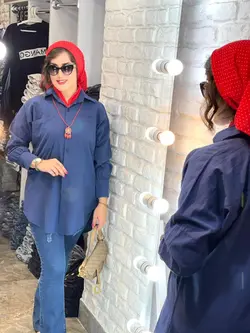 شومیز مانتویی سرمه ای خشگل (1596)