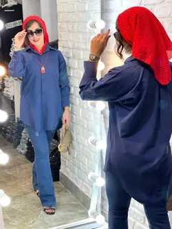 شومیز مانتویی سرمه ای خشگل (1596)