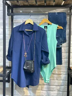 شومیز مانتویی سرمه ای خشگل (1596)