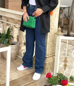 شلوار نیم بگ سرمه ای (1613)