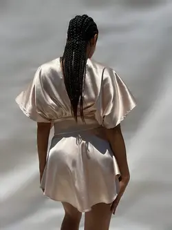 پیراهن ساتن کوتاه