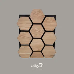 دیوارپوش چوبی شش ضلعی بلوط خودرنگ