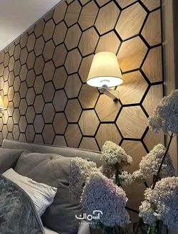 دیوارپوش چوبی شش ضلعی بلوط خودرنگ