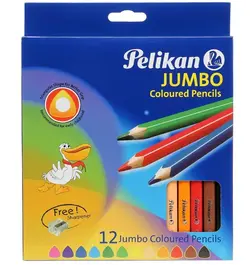 مداد رنگی 12 رنگ پلیکان (jumbo)