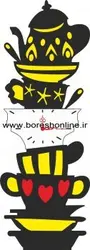 دانلود فایل ساعت دیواری قوری و فنجون