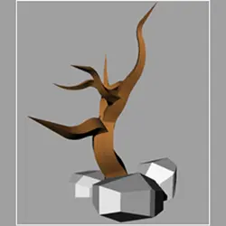 دانلود فایل سه بعدی درخت و سنگ