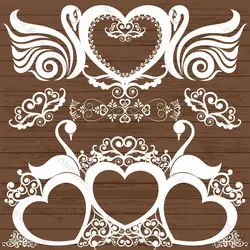 دانلود فایل لیزری قاب عکس دیواری طرح قلب و قو