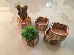 دانلود فایل لیزری گلدان ام دی اف برای کاکتوس