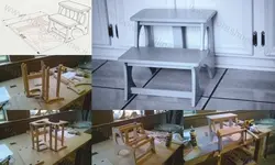 دانلود فایل لیزری میز و صندلی تحریر با نیمکتش