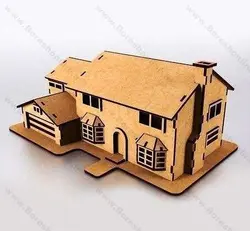 دانلود فایل لیزری ماکت ساختمان با دودکش