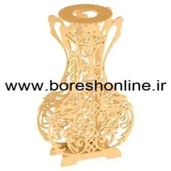 دانلود فایل گلدان چوبی مشبک دسته دار