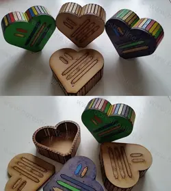 دانلود فایل لیزری باکس هدیه فنری قلبی