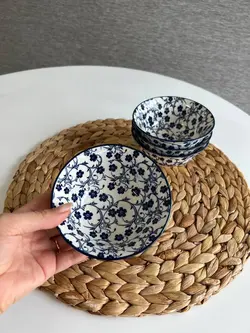 کاسه ماست خوری دنی هوم- طرح گل سرمه ای