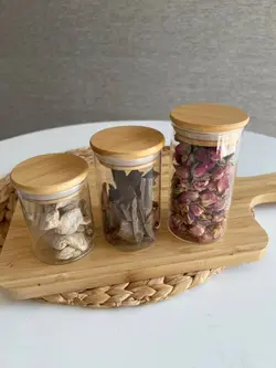 بانکه پیرکس گرد درب بامبو- قطر 6.5 سانت