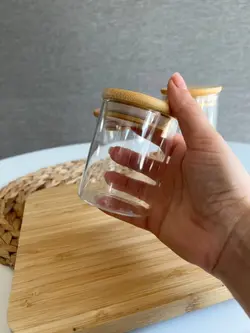 بانکه پیرکس گرد درب بامبو- قطر 6.5 سانت