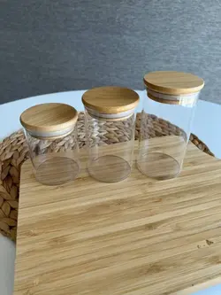 بانکه پیرکس گرد درب بامبو- قطر 6.5 سانت