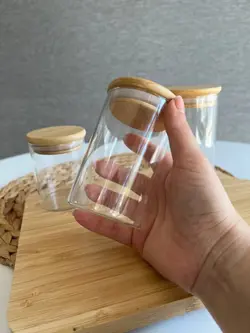 بانکه پیرکس گرد درب بامبو- قطر 6.5 سانت