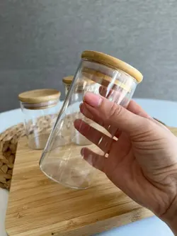 بانکه پیرکس گرد درب بامبو- قطر 6.5 سانت