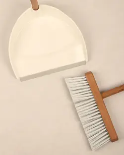 جارو خاک انداز چوبی دسته بلند KWI