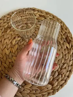 پارچ شب و لیوان پیرکس طرح کدو