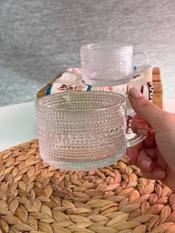 فنجان لته خوری روما- طرح برفی لبه ساده