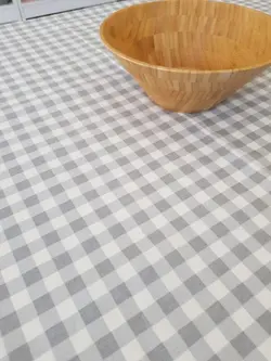 رومیزی داک چهارخانه طوسی کد 14