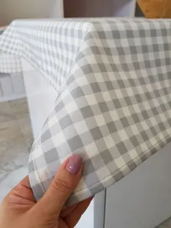 رومیزی داک چهارخانه طوسی کد 14