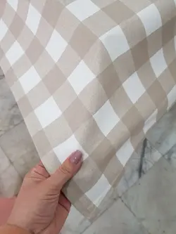 رومیزی داک نسکافه ای چهارخانه درشت