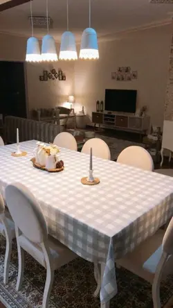 رومیزی داک ترک- چهارخانه طوسی