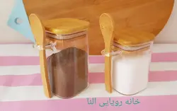 بانکه پیرکس مربعی قاشق دار در بامبو- 6 سانت