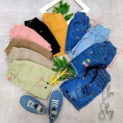 شلوارک جین و کتان رنگی