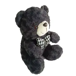 عروسک خرس نشسته پاپیون چهار خونه 40 سانتی