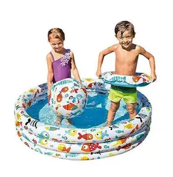 استخر رنگی با توپ و تیوپ برند intex قطر 132 کد 59469