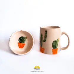 ماگ و زیرسیگاری طرح کاکتوس کد 8311 (سِت و تکی)