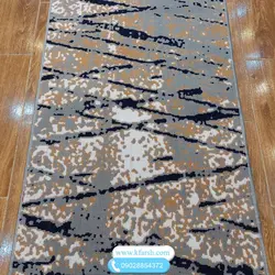 کناره گلیم راهرویی طرح مدرن زمینه طوسی جدید