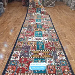 گبه راهرویی ( فرش کناره) طرح سنتی سرمه ای لاکی