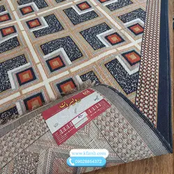 گلیم فرش ماشینی سرمه ای طرح مدرن کد 810