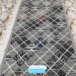 کناره گلیم زمینه طوسی طرح فانتزی