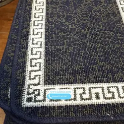 گلیم پله تکی طرح ورساچ سرمه ای