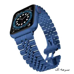 بند مدل رولکسی (Rolex) 5-bead مناسب برای اپل واچ (Apple Watch) ۴۲/۴۴/۴۵ میلیمتری