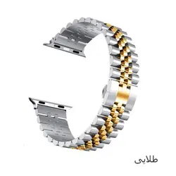 بند مدل رولکسی (Rolex) 5-bead مناسب برای اپل واچ (Apple Watch) ۴۲/۴۴/۴۵ میلیمتری