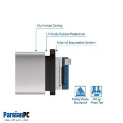 هارد اکسترنال سیلیکون پاور ظرفیت یک ترابایت ARMOR A85 SILICONPOWER