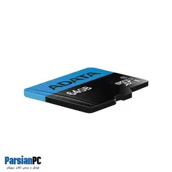 کارت حافظه‌ microSDHC ای دیتا مدل Premier کلاس 10 استاندارد UHS-I U1 سرعت 50MBps همراه با آداپتور SD ظرفیت 64 گیگابایت