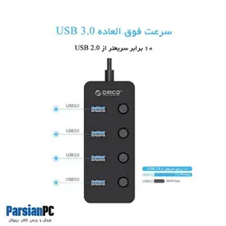 هاب USB 3.0 اوریکوHUB W9PH4-U3-V1-BK 4PORT